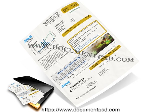 Atmos Energy Utility Bill Missouri USA PSD Template