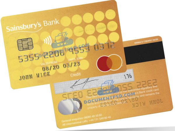 Sainsbury's Bank Credit Card  United Kingdom PSD Template