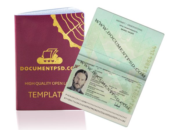 Kazakhstan Passport PSD Template