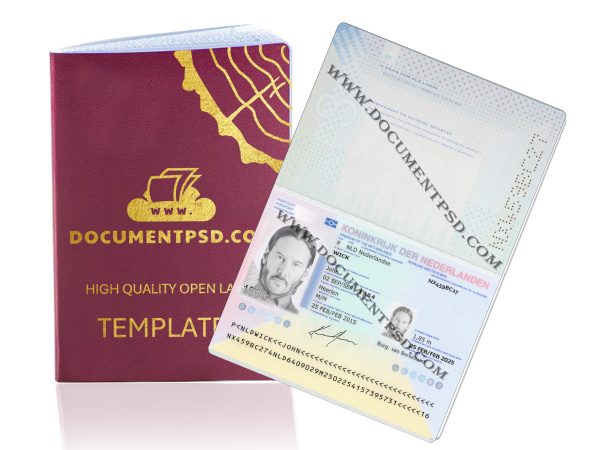 Netherlands Passport PSD Template