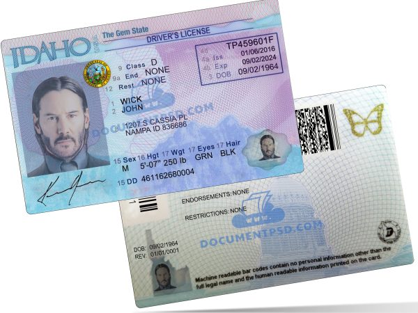 Idaho Driver License PSD Template