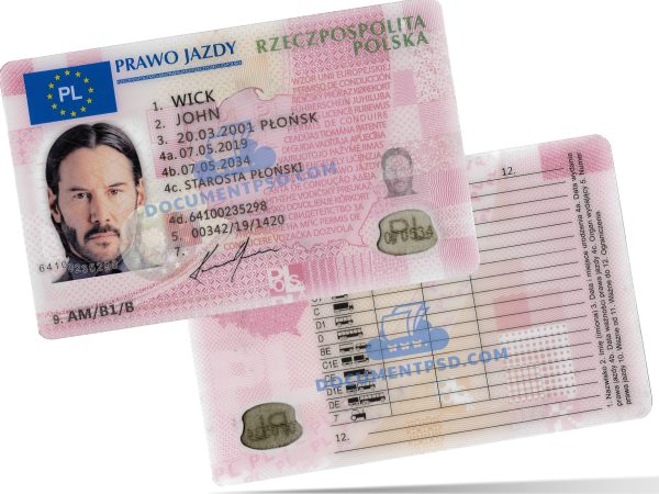 Poland Driver License NEW PSD Template