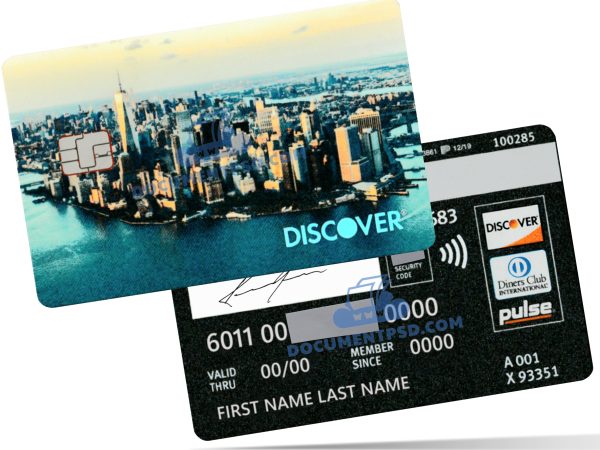 Discover City Credit card PSD Template