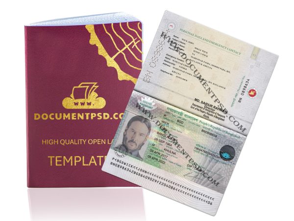 Bangladesh Passport PSD Template