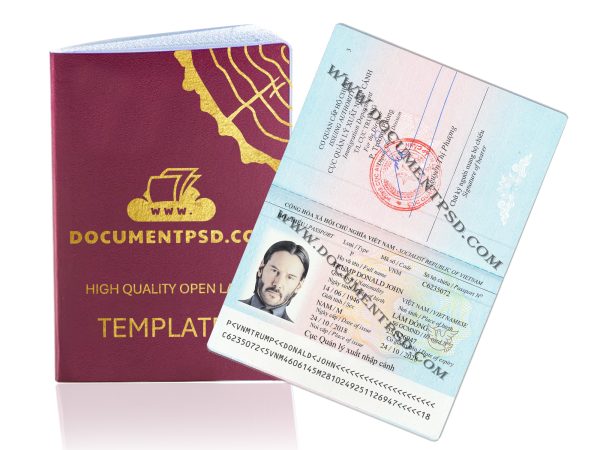 Vietnam Passport PSD Template