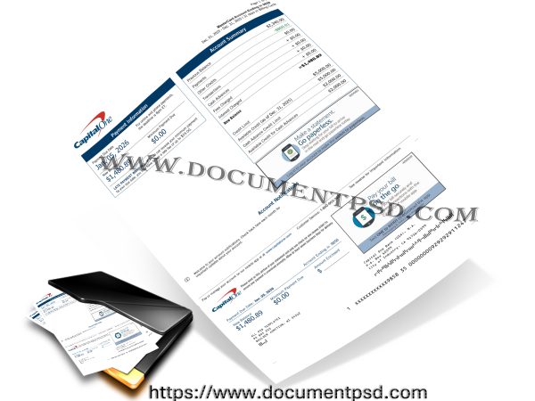 Capital One Credit Card Statement Template