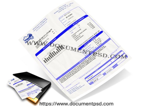 South Weber City Utility Statement.Utah USA PSD Template