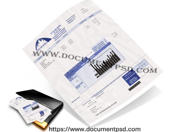 City of Des Moines Utility Bill United States PSD Template