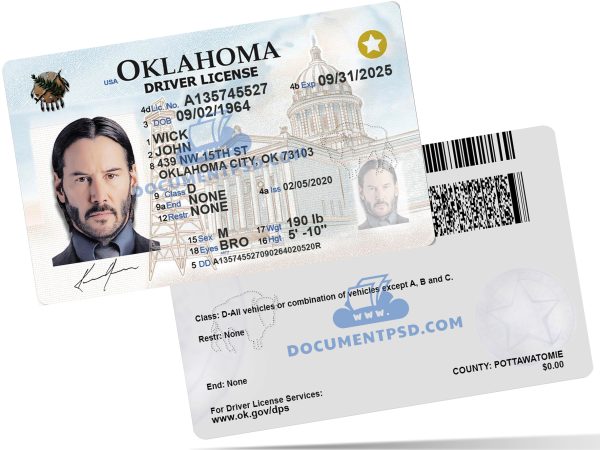 Oklahoma Driver License NEW