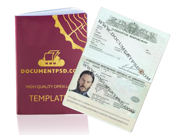 Uzbekistan_Passport PSD Template