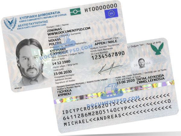 Cyprus ID Card NEW 2020 PSD Template