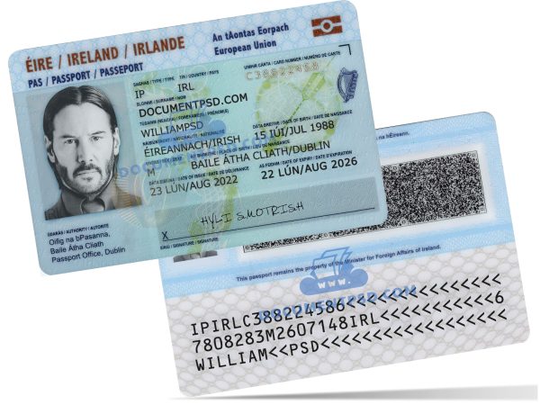 Ireland ID Card NEW PSD Template