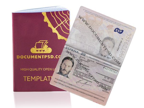 Spain Passport PSD Template