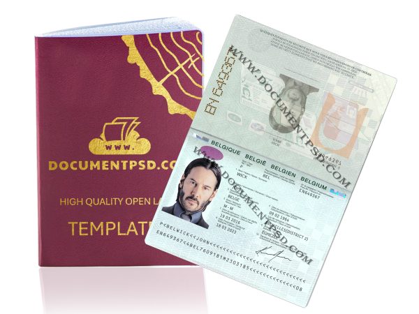 Belgium Passport PSD Template