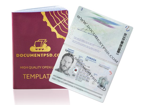 Canada Passport 2023 NEW PSD Template