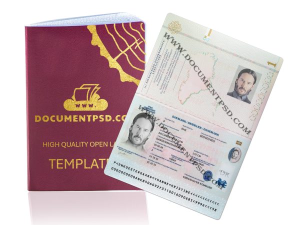 Denmark Passport  NEW 2021 PSD Template