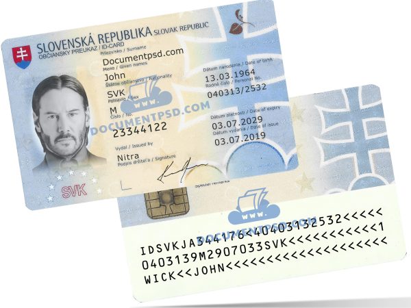 Slovakia ID 2019 PSD Template