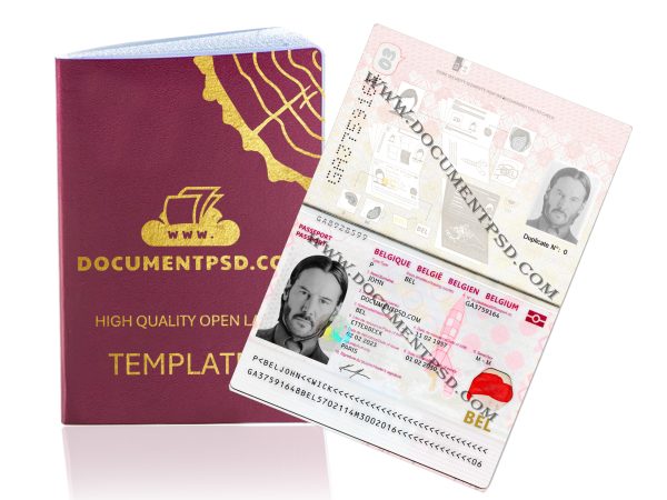 Belgium Passport NEW 2022 PSD Template