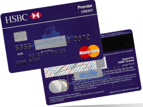 HSBC Card Greece PSD Template