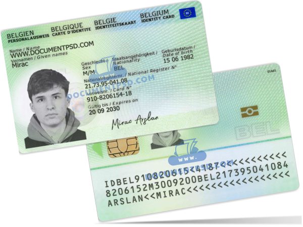 Belgium ID Card New PSD Template