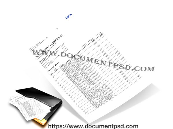 Deposit accounts statement (BBVA Simple Checking) USA