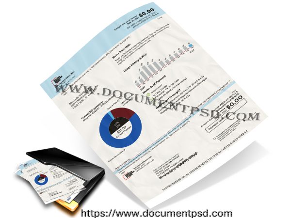 Indiana Michigan Power Electricity Bill. PSD Template