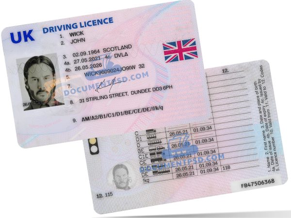 United Kingdom Driver License 2021 PSD Template