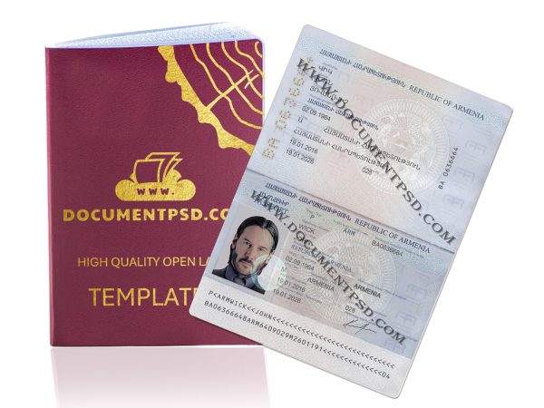 Armeniya Passport PSD Template
