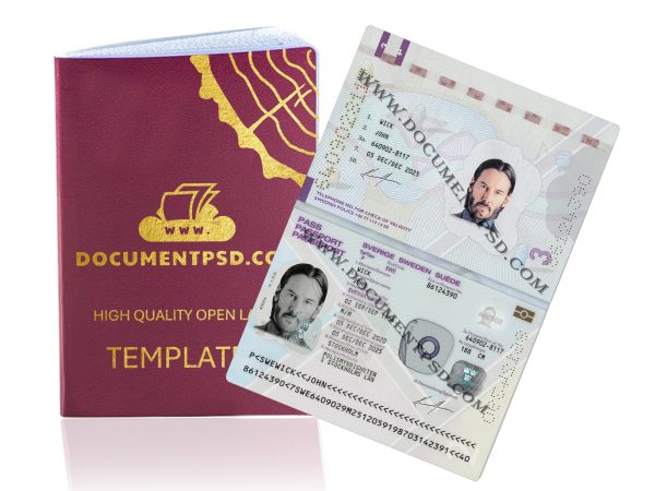 Sweden Passport PSD Template