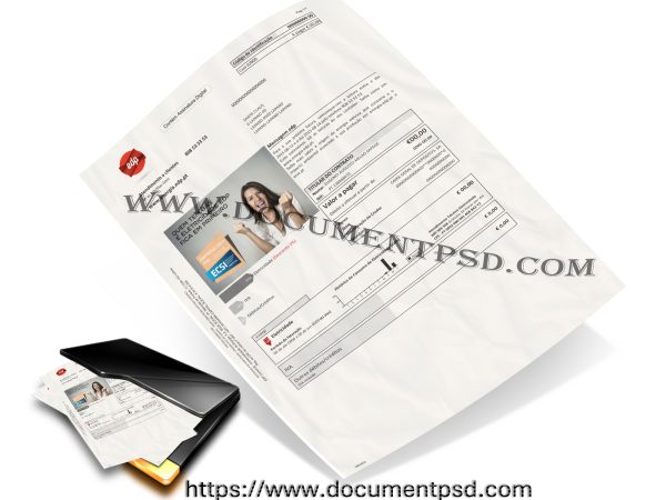 EDF/EDP Commercial Utility Statement Portugal, PSD Template