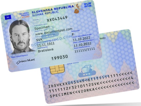 Slovakia ID NEW  2022 PSD Template