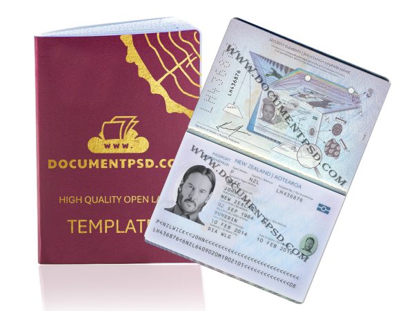 New Zealand Passport PSD Template