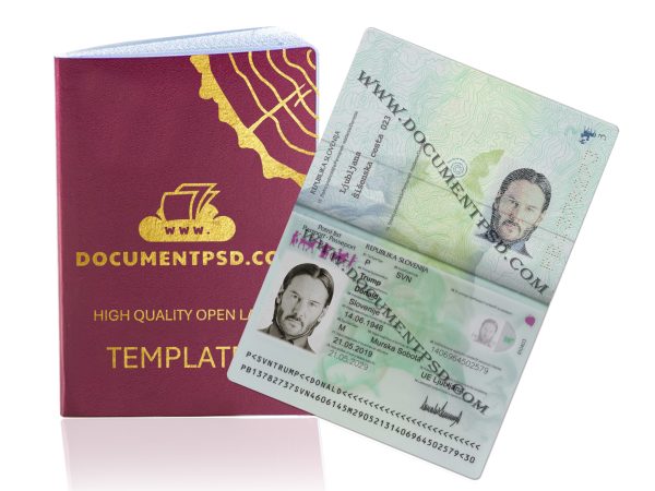 Slovenia Passport PSD Template