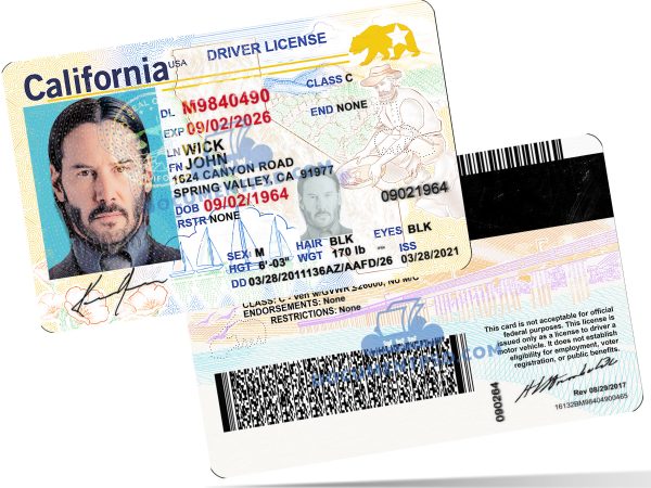 California Driver License PSD Template