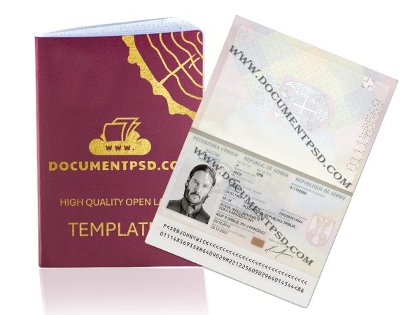 Serbia Passport PSD Template
