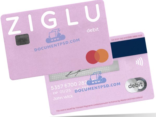 Ziglu Debit Mastercard, United Kingdom / Gibraltar PSD Template