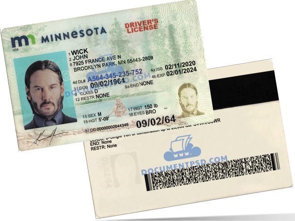 Minnesota Driver LicenseNEW PSD Template