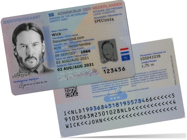 Netherlands ID Card New 2024 PSD Template