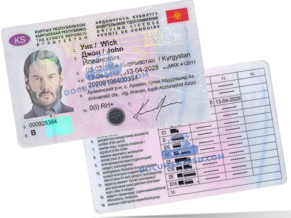 Kyrgyzstan Driver License 2013 PSD Template