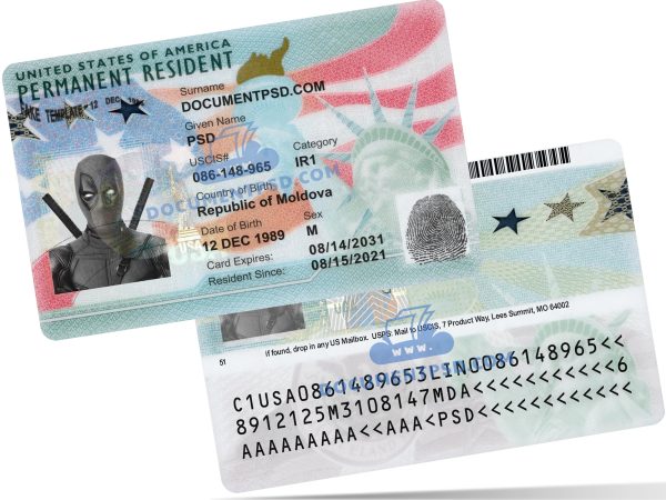USA GREEN CARD PSD Template