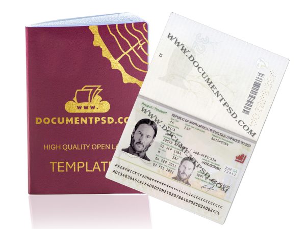 South Afrika Passport PSD Template