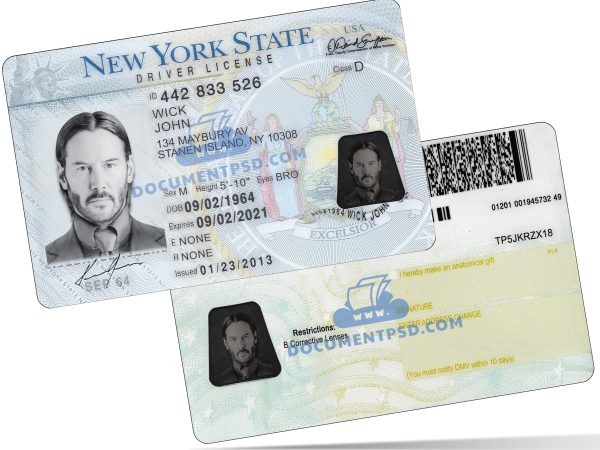 New York Driver License PSD Template