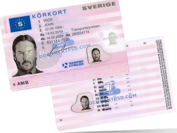 Sweden Driver License PSD Template