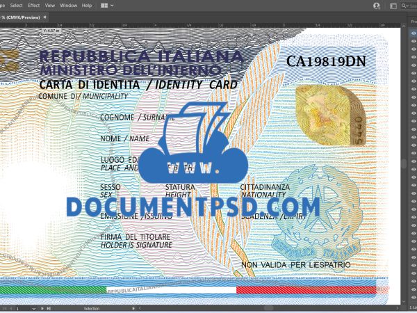 Italy ID 2016 card VECTOR AI