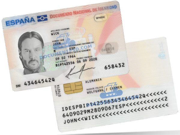 Spain ID Card 2015 PSD Template