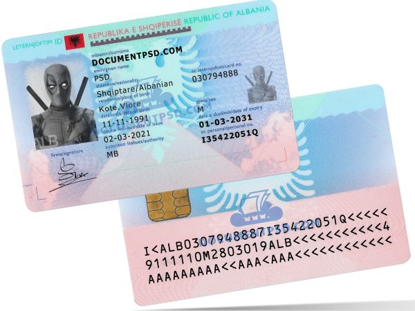 ALBANIA ID PSD Template