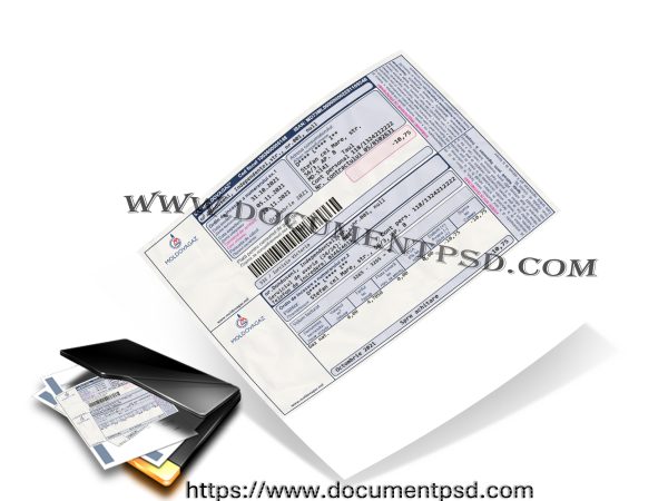 Moldovagaz Payment Invoice / Cash Order Moldova PSD Template