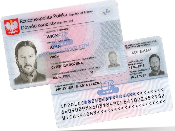 Poland ID Card 2015 PSD Template
