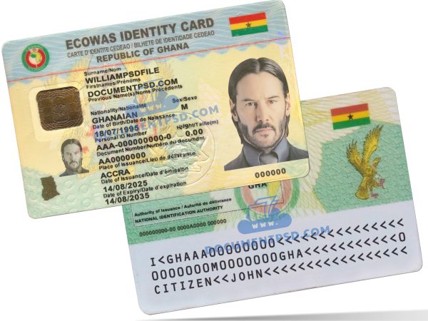 Ghana ID PSD Template