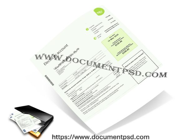 Australia Tru Energy electricity utility bill template